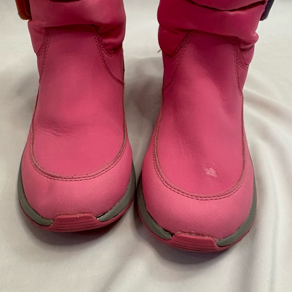 UGG Toty Weather Rainbow Waterproof Boots Pink Leather Nylon Sheepskin Insole - Picture 6 of 14